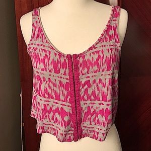 Kirra For PACSUN Pink & Gray Tribal Print Tank Top